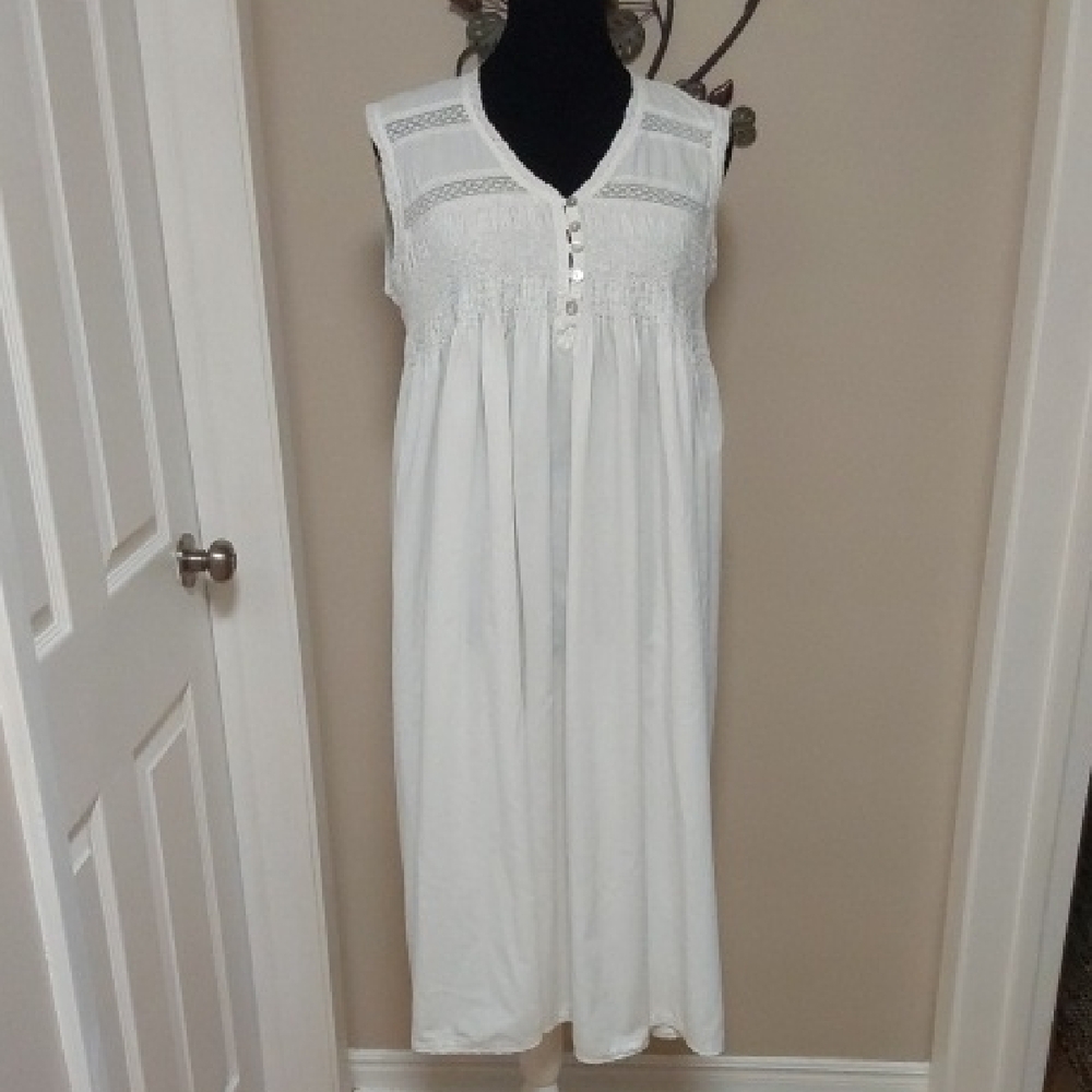 Victoriana Organic Smocked Night Dress